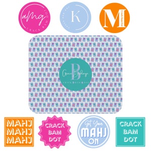 Personalized Mahjong Mouse Pad (Rectangle)- Colorful Mahjongg Tile Design. Great Gift or Prize for Mah Jongg Games, Tournaments, Players!