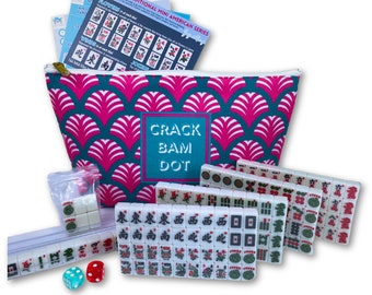 Mini American Mahjong Set for Travel and Fun | Small Size (.8"x.5"x.4") | Gift or On-the-Go Game.