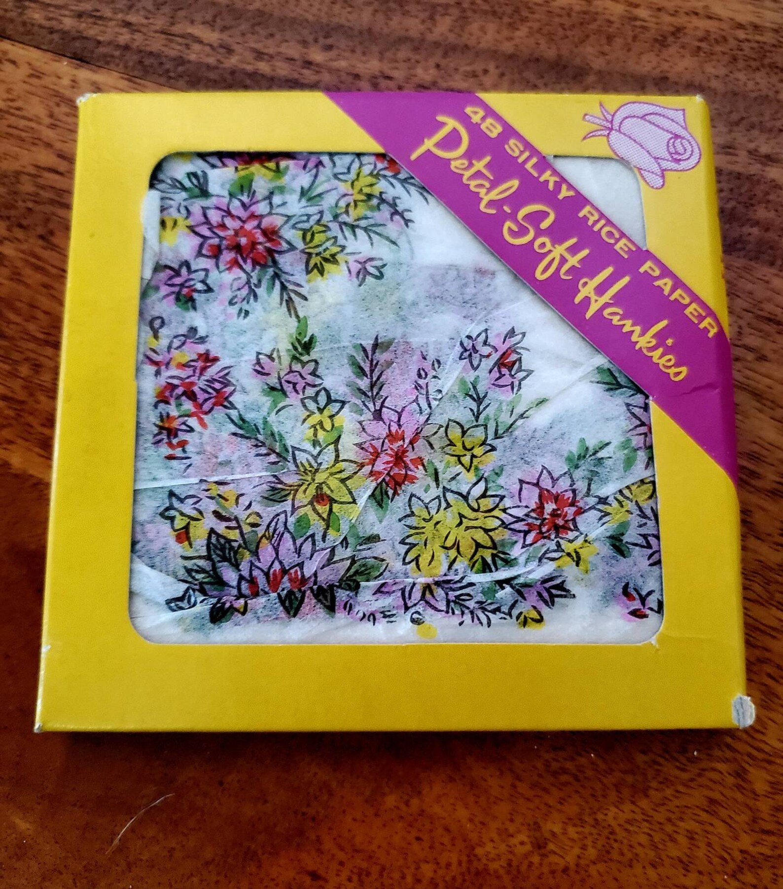 Vintage printed rice paper hankies Etsy