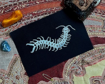 Centipede Patch, Punk Patch, Hand-Printed, Sew-on Patch