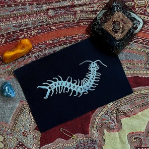 Block-Print Centipede Patch: Cotton Canvas, Sew-On