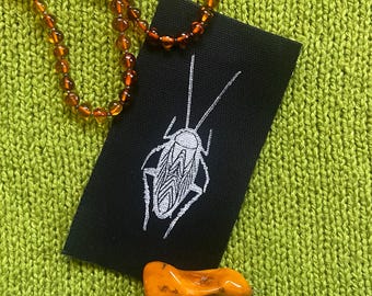 Block-Print Cockroach Patch: Cotton Canvas, Sew-On