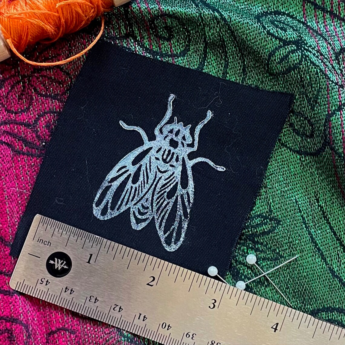 Block-print Fly Patch: Cotton Canvas, Sew-on - Etsy
