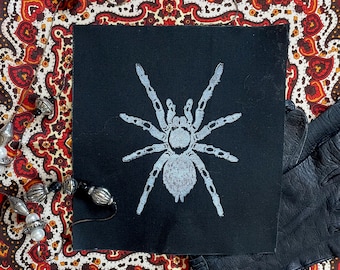 Block-Print Tarantula Patch: Cotton Canvas, Sew-On