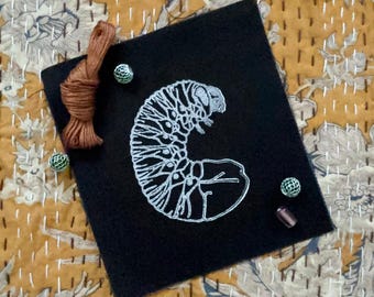 Block-Print Beetle Larvae Patch: Cotton Canvas, Sew-On
