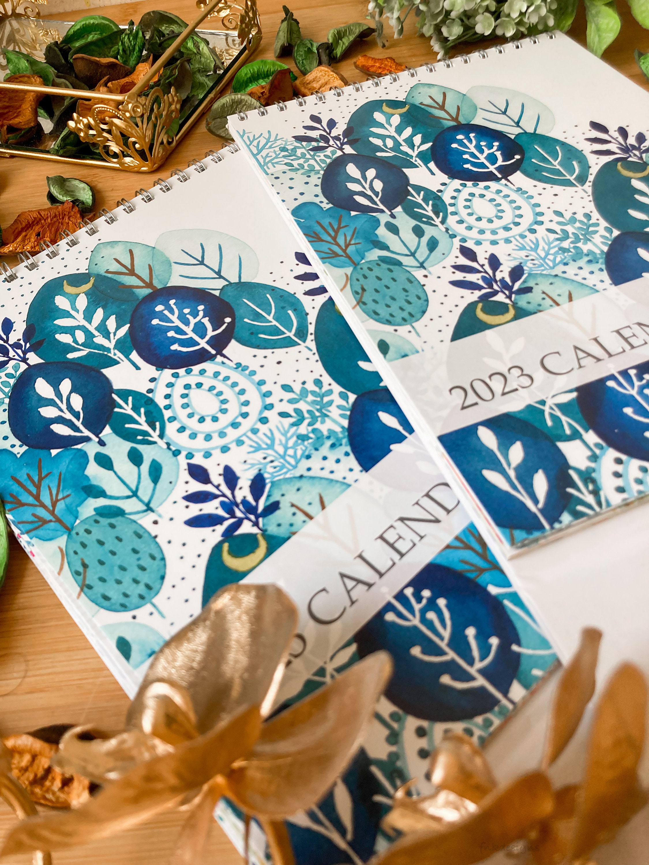 2023 Desk Calendarfree Standing Calendar Botanical Desk Etsy