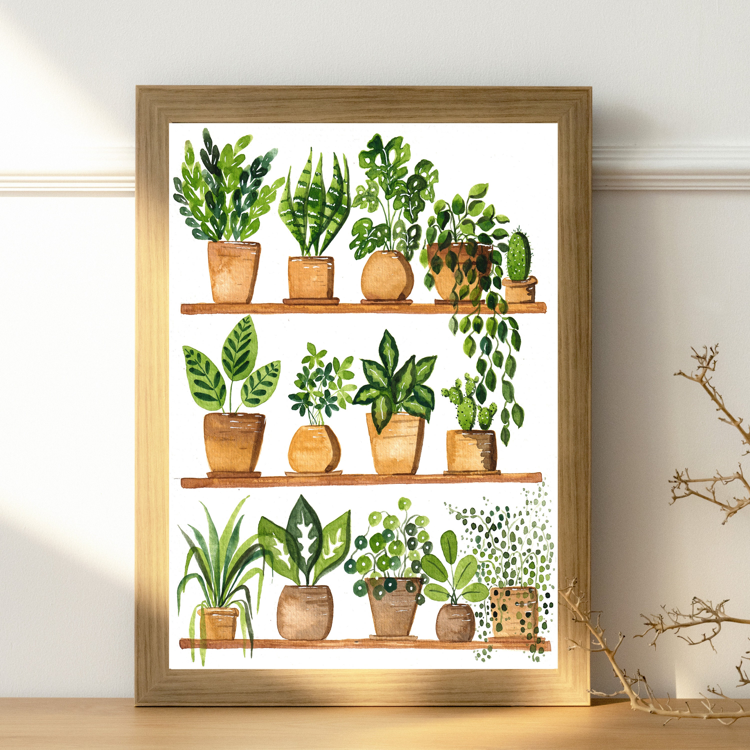 House plant plant artPotted plantsBoho wall decorPlant Etsy