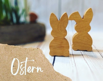 Osterhasen aus massiver Eiche | Osterdeko | Frühjahrsdeko