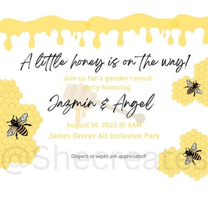 What will it bee? Gender reveal bee invitations | Digital Download and Printable | Bee theme invitation