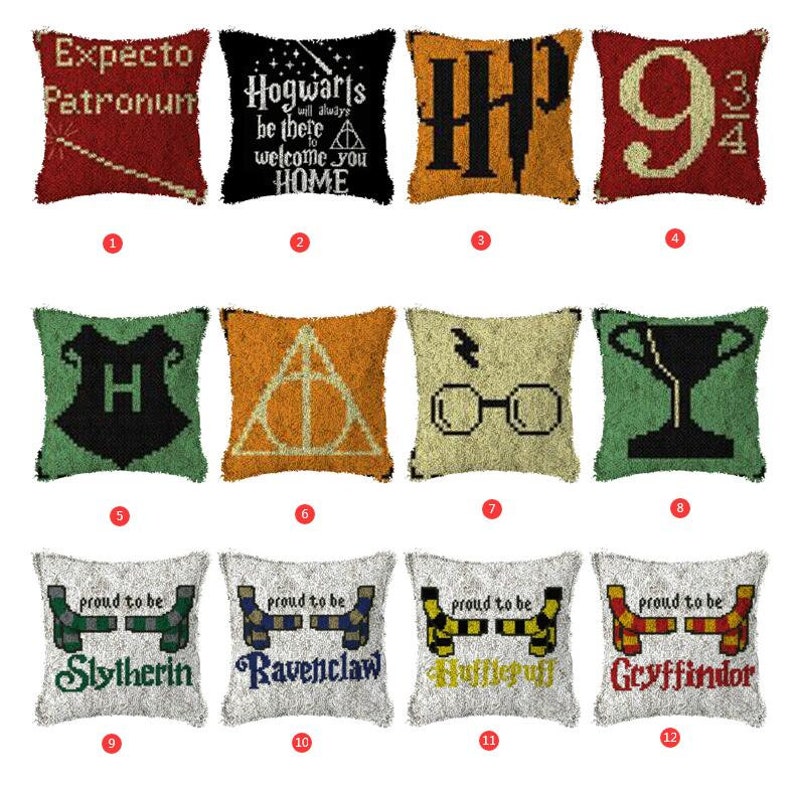 DIY Latch Hook Kits Harry Potter Rug Pillowcase Crocheting Etsy