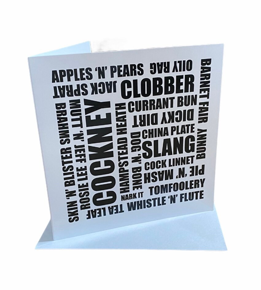 Cockney Slang Greeting Card Etsy