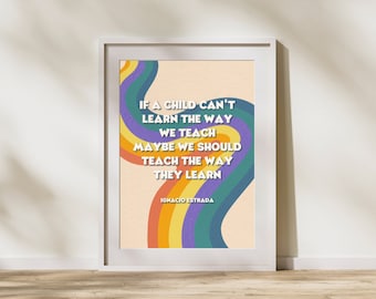 ABA | ABA Quote | Applied Behavior Analysis  | Special Education | If a Child Doesn't Learn the Way you Teach | Instant Download | BCBA