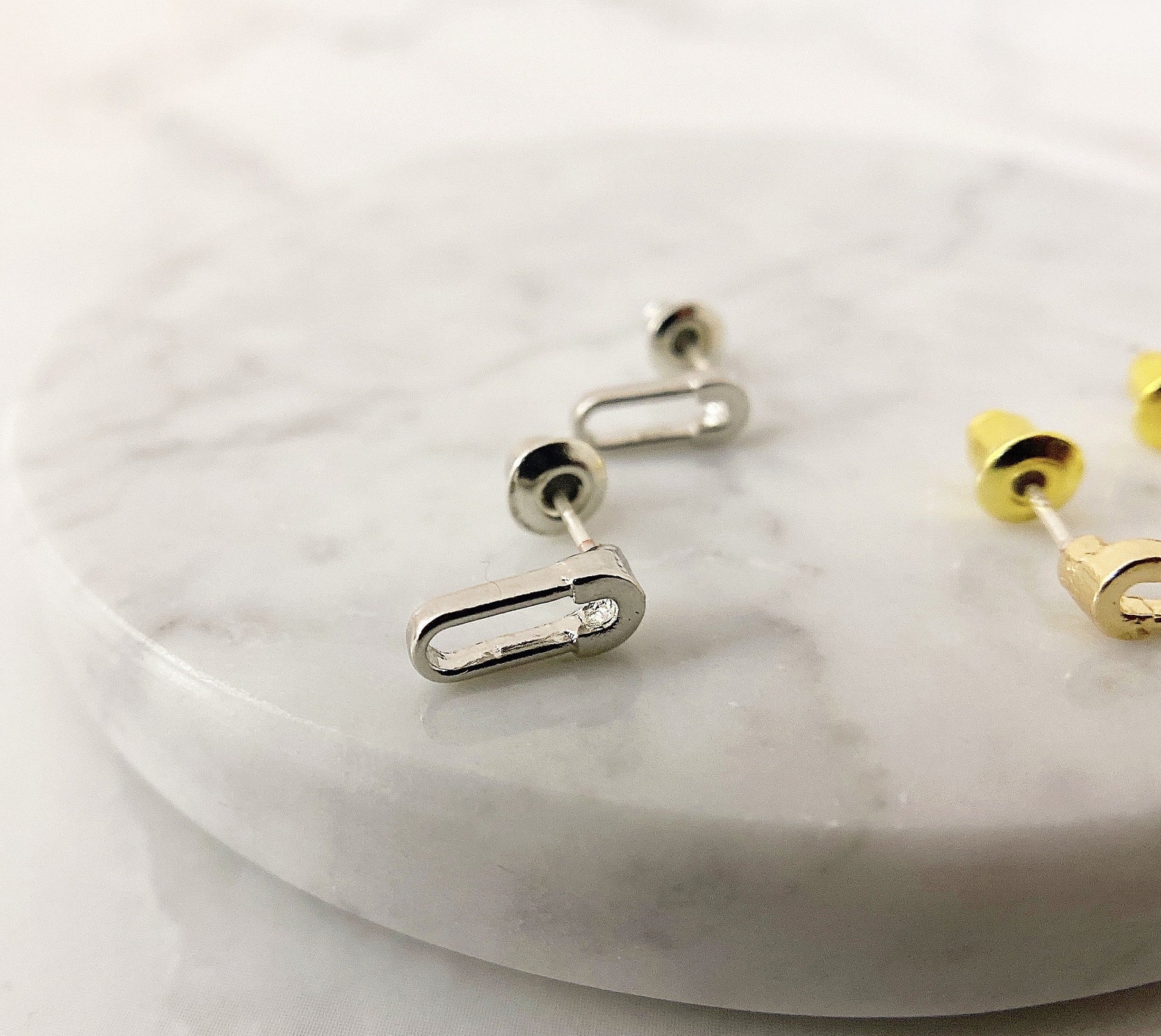 Cute Push Pin Earrings Safety Pin Earrings for Women Silver Etsy