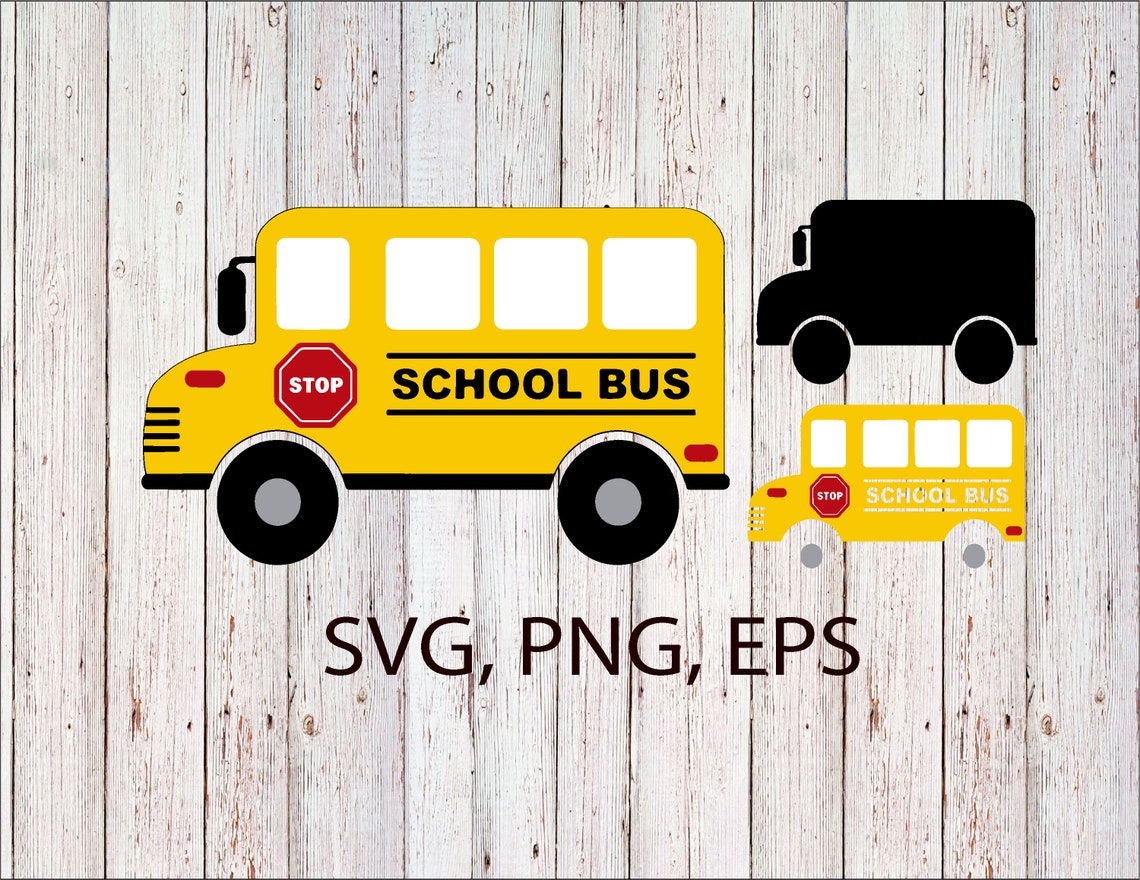 School Bus SVG Cricut cut layered files Silhouette. PNG | Etsy
