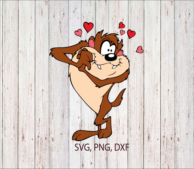 LAYERED Tasmanian Devil SVG Png Valentines Day Svg | Etsy