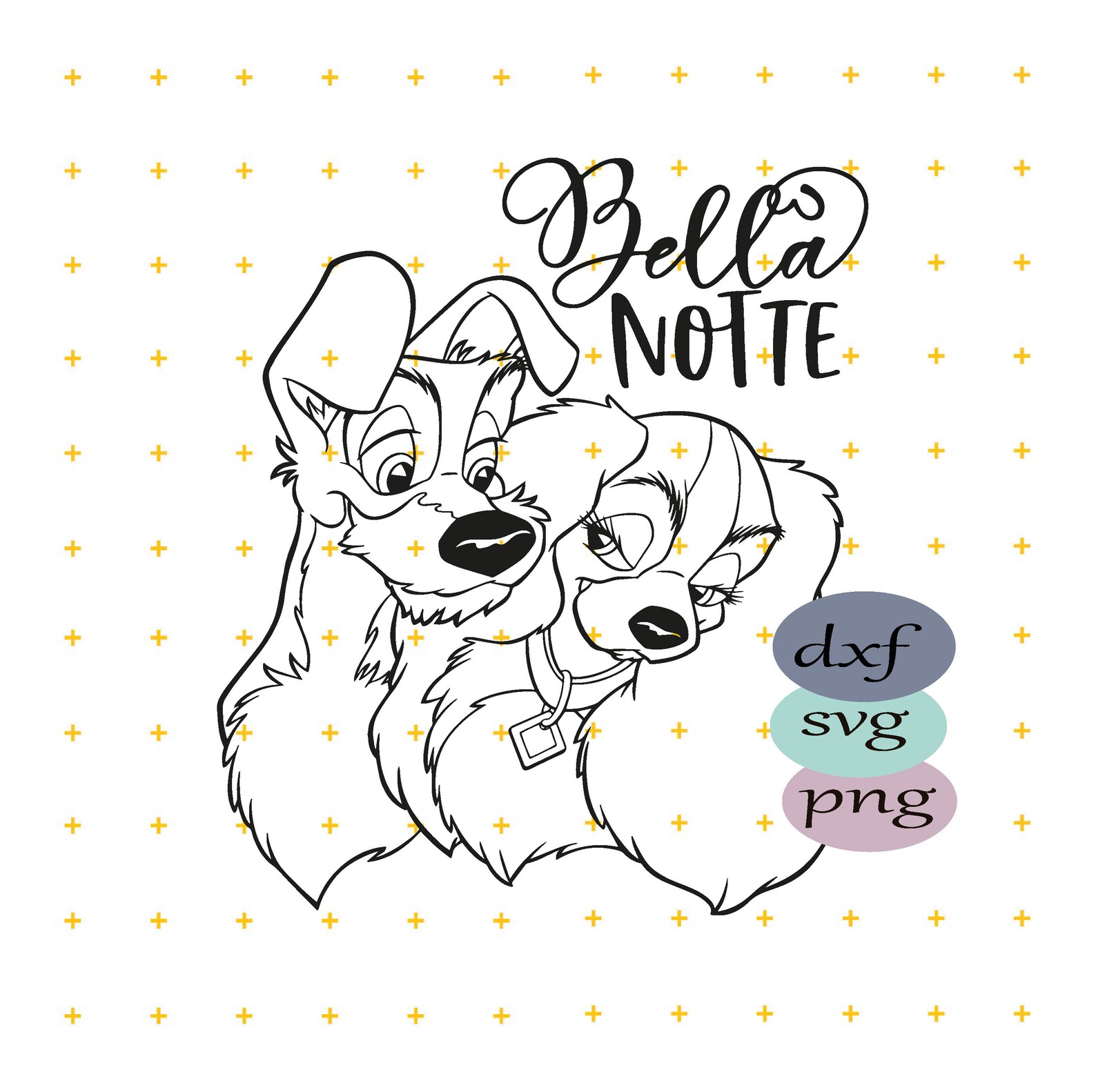Lady and the Tramp svg Cricut SVG Cartoons cutting file | Etsy