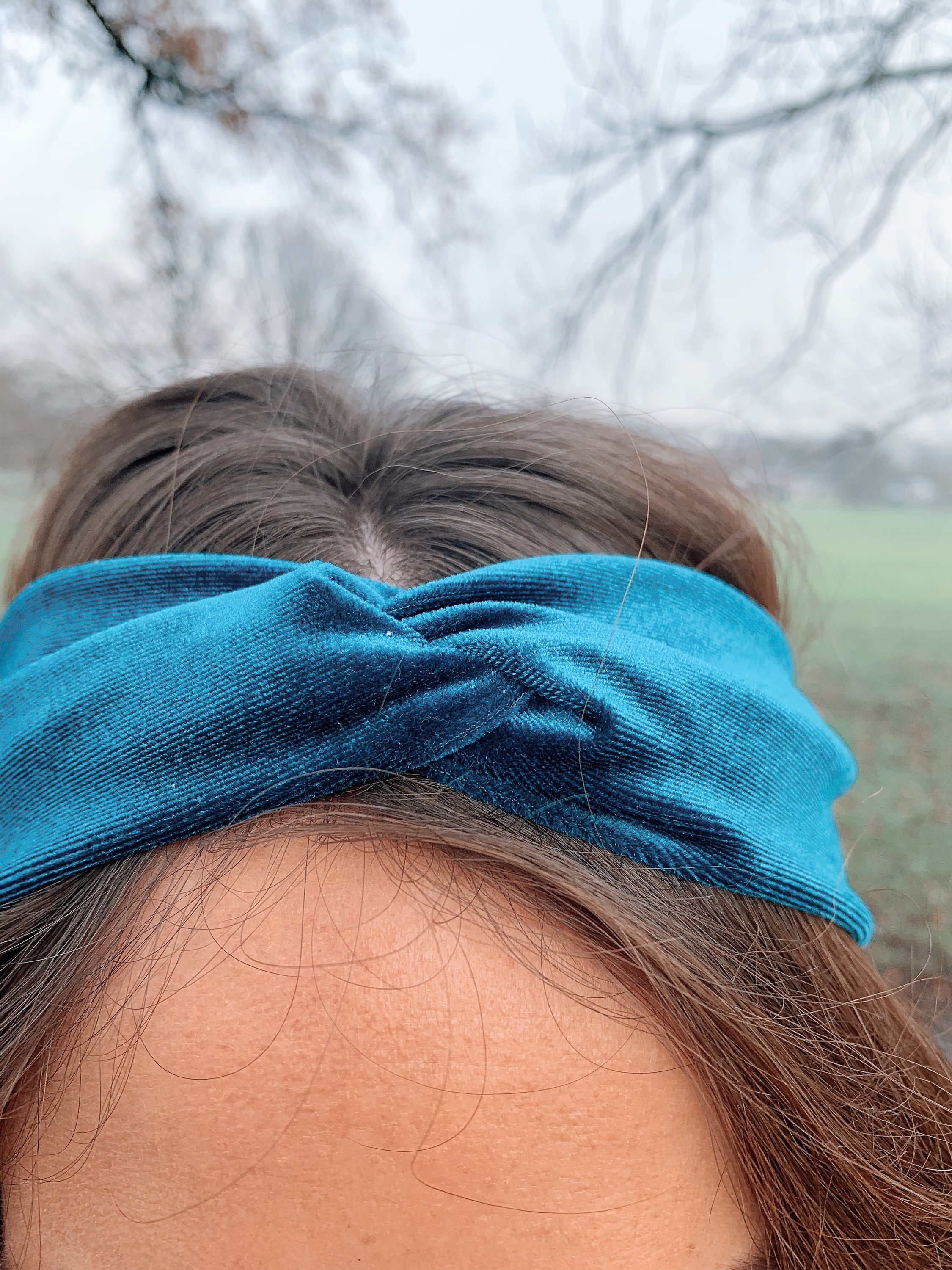 Teal Velvet Twisted Headband/ Headwrap womens headband Etsy