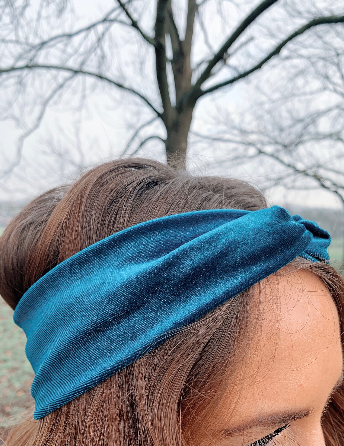 Teal Velvet Twisted Headband/ Headwrap womens headband Etsy