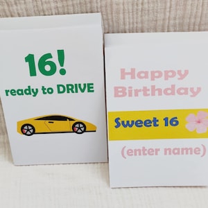 2er-Set farbenfrohes Design-Karte für sechzehnjährige, Geburtstagskarte für ihn/sie, Karte 16 Jahre alt, Karte für Junge/Mädchen, Karte für Teenager