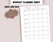 Printable Monthly Workout Sheet: A4/US Letter (Digital Download)