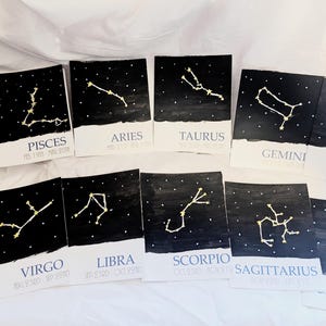 Sternbild Horoskop Geburtstagskarten, Sternbild Geburtstagskarten, handgemalte Geburtstagskarten für Sie/Ihn, süße Karte