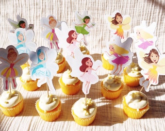 Fairy Cupcake Toppers: Kids Birthday Party Decorations