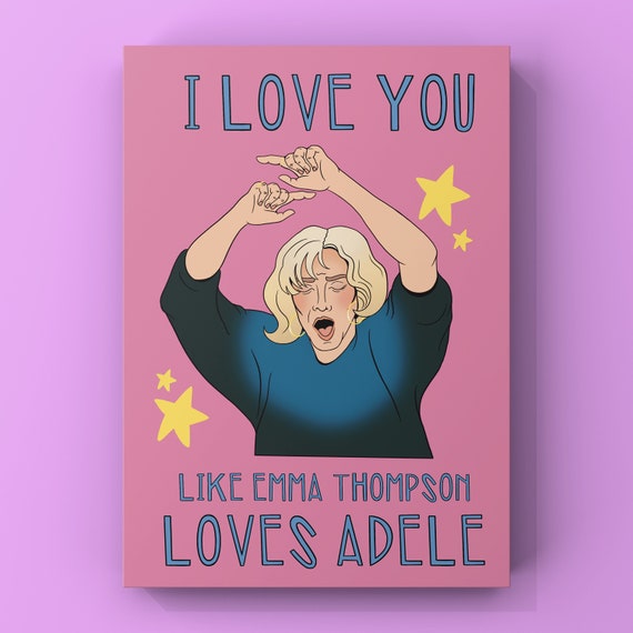 Emma Thompson Dancing to Adele Valentines Day Greetings Card. - Etsy