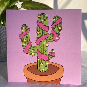 Funk Christmas Tree Cactus Perfetto per gli amanti delle piante e dei cactus. Carta carina perfetta per regalare amici e familiari per le festività natalizie.