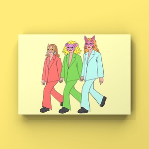 Schwester Schwester Schwester Postkarte. Illustrierte Girl Gang Postkarte Perfekt zum Sammeln oder Versenden an Freunde und Familie.