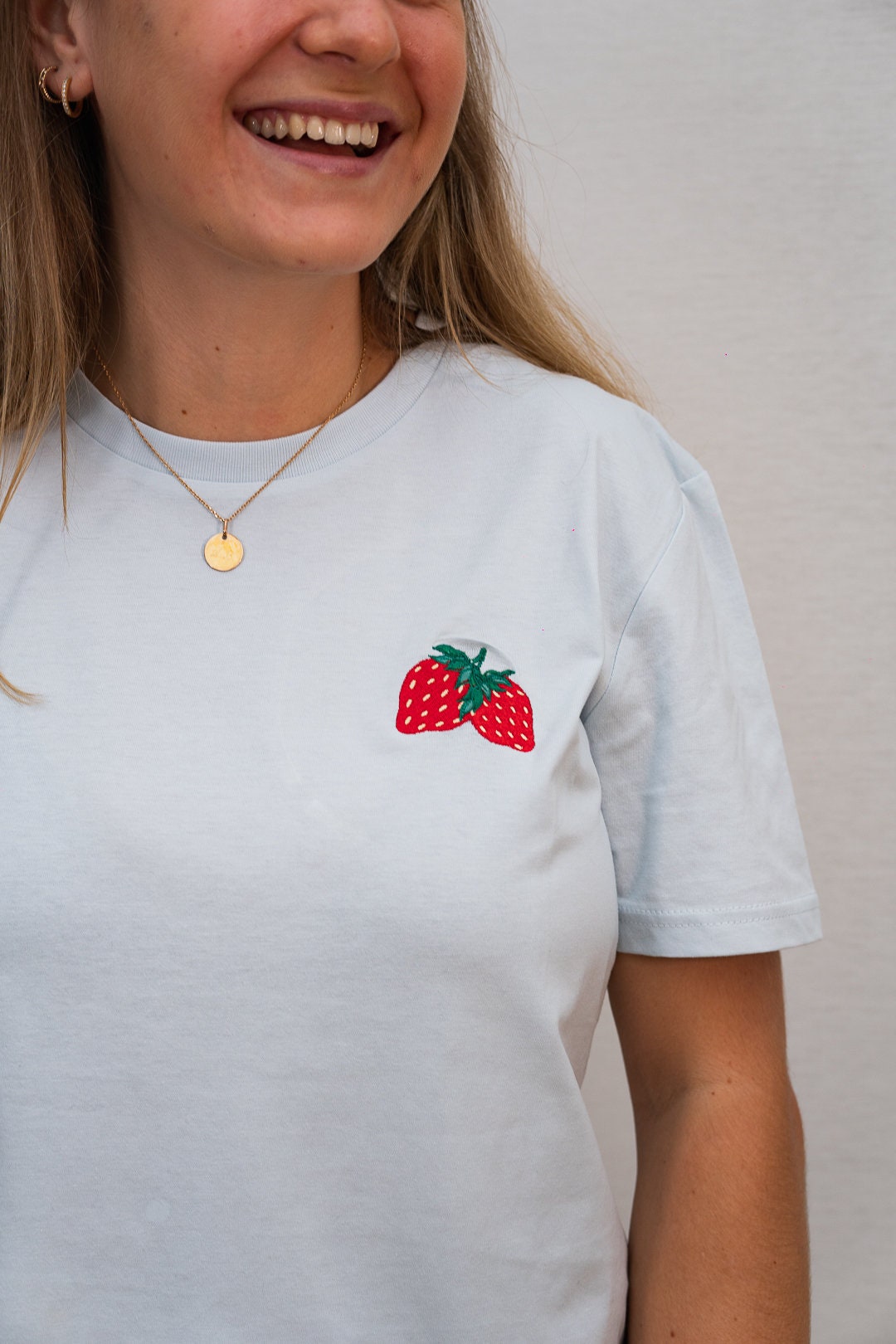 strawberry shirt in the sunshine