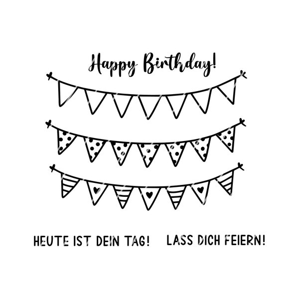 Plotterdatei "Wimpel-Liebe" Girlande Geburtstag – Svg Png Dxf