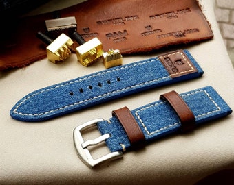 Bespoke handmade leather watch strap, patina dyed, engraved on leather 19mm,20mm,21mm,22mm,24mm,26mm