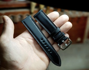 Bracelet de montre en cuir fait main Shell cordovan