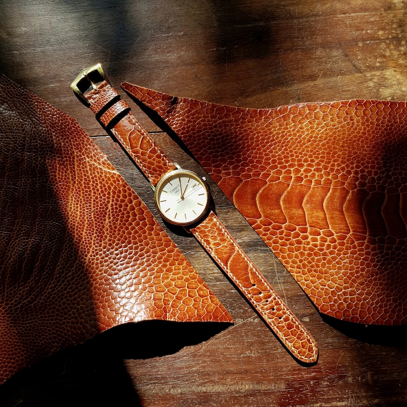 Ostrich Leather Watch Strap African Origin 100 Handmade Etsy