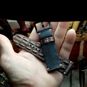 Handmade Chocolate Leather Watch Strap, Contact for Custom Design