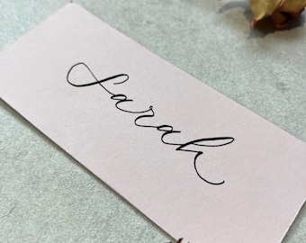 Light Blush Pink Flat Rectangular Place Cards | Wedding Setting | Event, Party | Stationery
