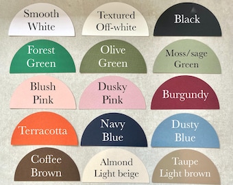 Blank Semi Circle Shaped Place Cards: 15 Colours Available
