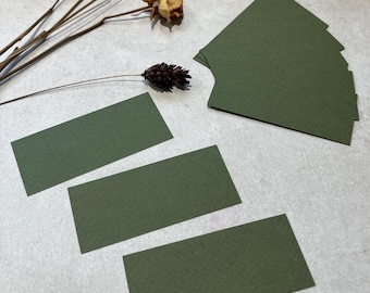 Blank Olive/Earth Green Flat Rectangle Place Cards
