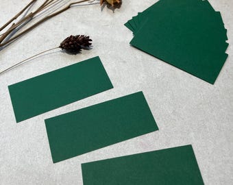 Blank Forest Green Flat Rectangle Place Cards