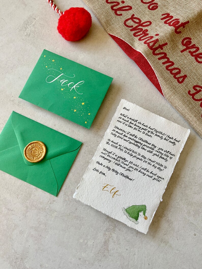 Personalised Letter From Elf: Handmade Calligraphy, North Pole Wax Seal image 3