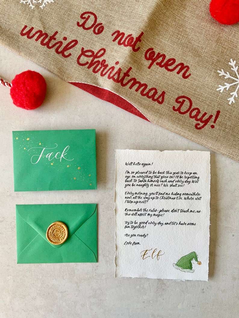 Personalised Letter From Elf: Handmade Calligraphy, North Pole Wax Seal image 2