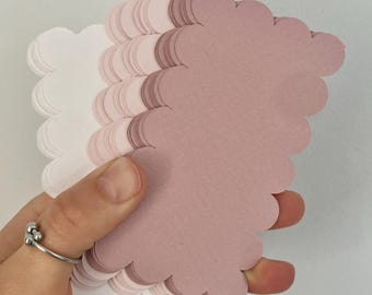 Blank Scalloped Edge Place Cards: DIY Wedding Calligraphy, Textured Paper