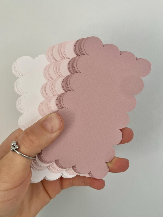 Blank Scalloped Edge Place Cards: DIY Wedding Calligraphy, Textured Paper
