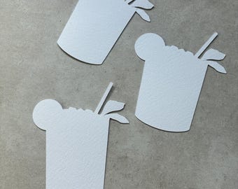Blank Cocktail Place Cards: DIY Wedding Event Party Calligraphy, Textured Paper