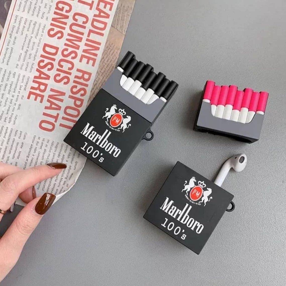 Lindo Marlboro Cigarette Airpod 1/2 protector caja de silicona Etsy