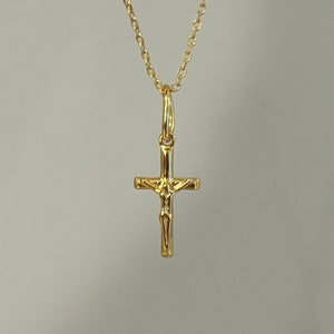 Dainty Cross Necklace, Gold Crucifix Necklace, Small Cross Charm Necklace, Baptism Necklace, Cross Necklace For Her, Tiny Cross Necklace