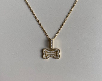 Dog Bone Necklace Dainty Dog Bone 