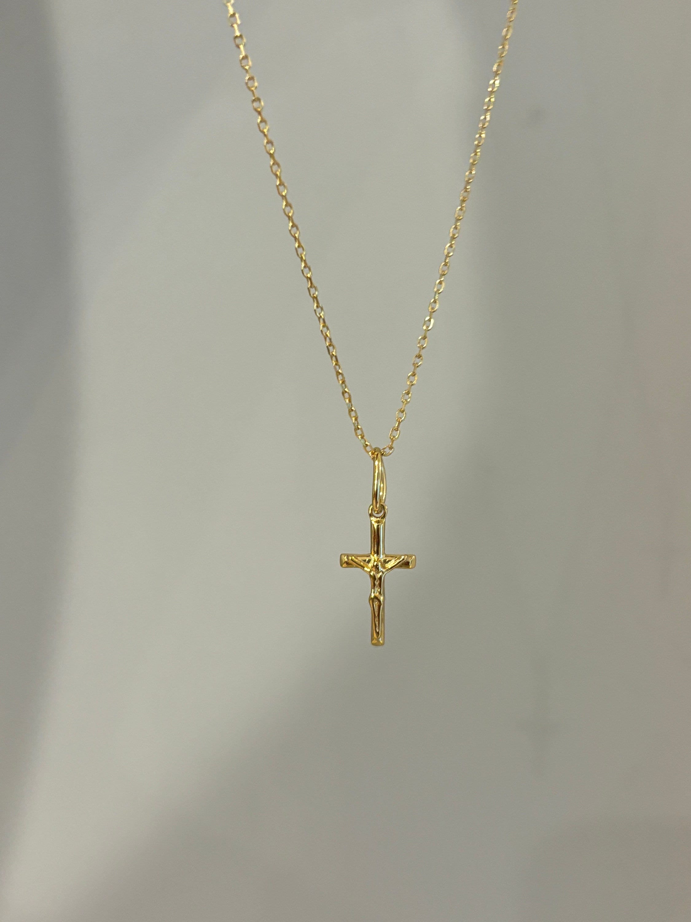 Dainty Cross Necklace, Gold Crucifix Necklace, Small Cross Charm Necklace, Baptism Necklace, Cross Necklace For Her, Tiny Cross Necklace