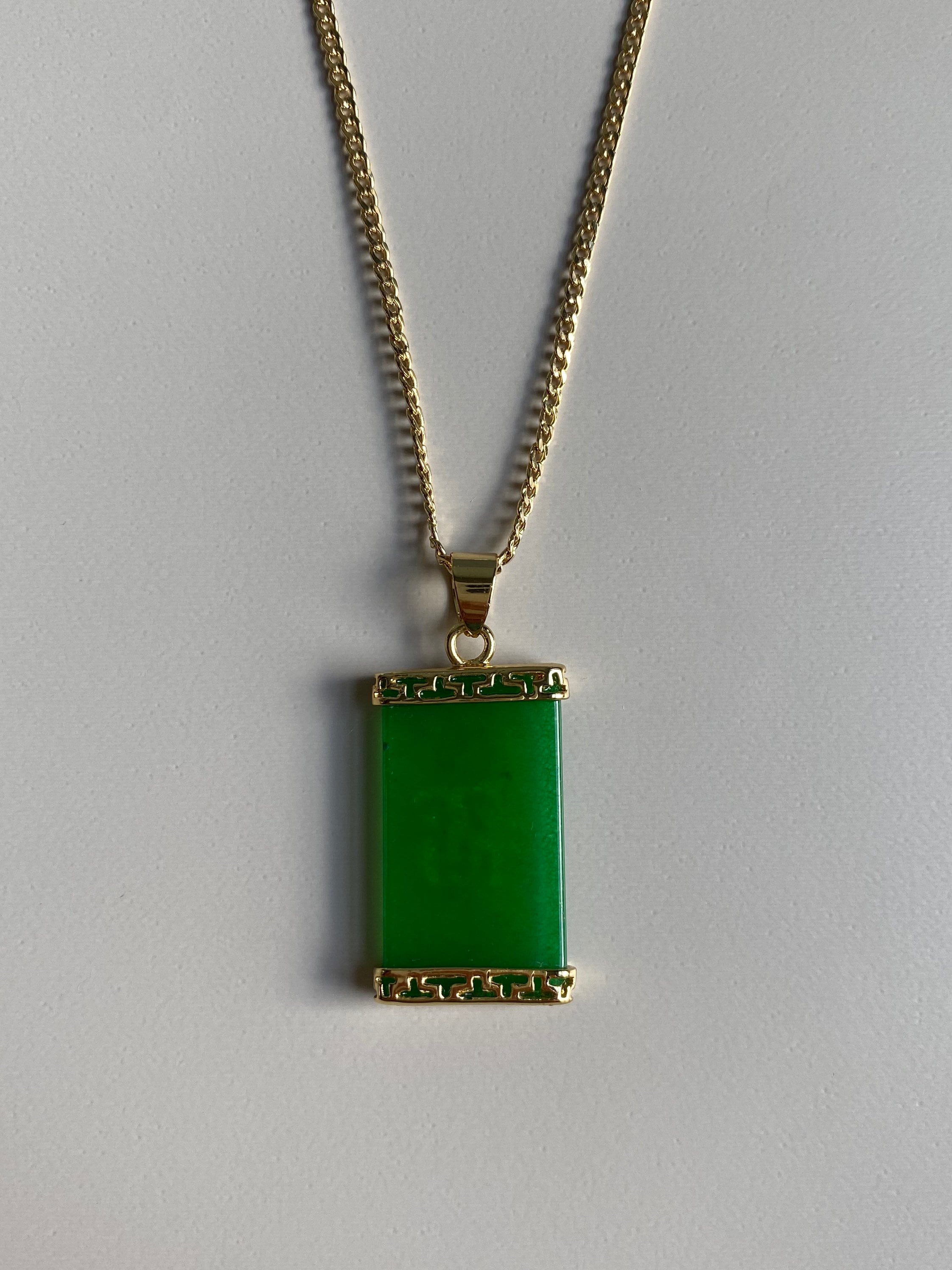 Good Luck Jade Pendant Gold Jade Necklace Genuine Jade Etsy