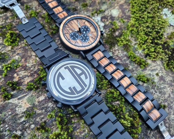 Mens Wooden Watch, Personalized Watch For Man, Customized Wood Watch